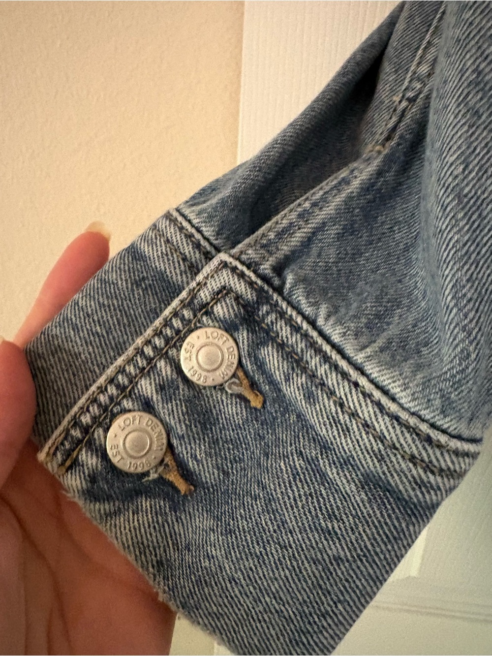 LOFT Blue Denim Belted Shirt Jacket - Picture 7 of 14